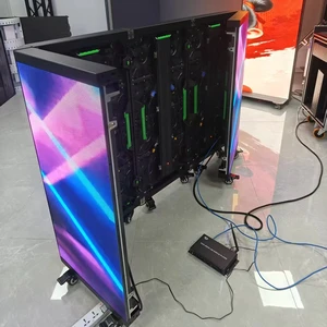 P3.91 GOB 6 Section Folding Led DJ Booth Display Screen For Nightclub Bar Stage Video Wall Facade