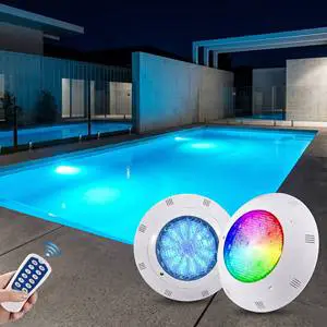 AC12V Low Voltage RGB Surface Mounted LED Pool Light Remote Control Underwater Lamp for Swimming Pool Sleek Minimalist Patio