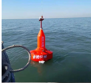 Solar-Lit Polyethylene Navigation Marker and Warning Float Buoy Marine Channel Channel with Piston Part