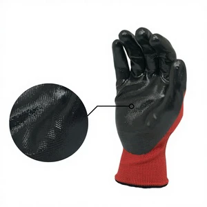 GEKKO Anti-Slip Nitrile-Coated Safety Gloves with Comfortable Fit Model NBR SMOOTH BLACK