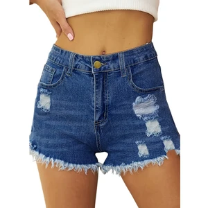 Classic High Waist Breathable Skinny Fit Denim Shorts Women Summer Pockets Button up Fashion