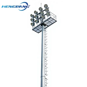 LED High Mast Light Stadium Outdoor Airport Flood Lamp Post 30M 35M 40M Light Pole For Sports Field
