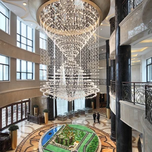 Modern Luxury Blown Glass Chandelier Customizable Hotel Lobby Hallway Pendant Lamp with Switch Control Restaurant Villa Lighting