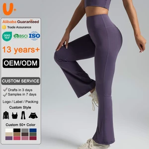 High Quality Leggings Factory Scrunch Butt Breathable Seamless Naked Feel Squat Proof Fitness Women's Yoga Flare Pants Wholesale