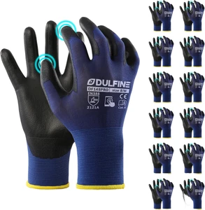 CE EN388 Industrial Work Gloves | Polyester Liner With Latex Micro-Foam Palm | Anti-Slip, Oil-Proof & Breathable Safety Gloves
