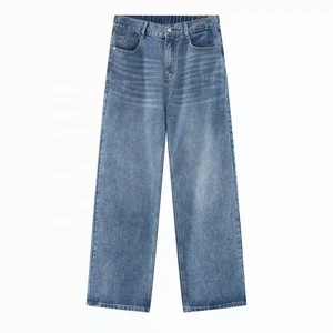 Ready-to-wear Washed Casual Denim Long Pants - Blue Flared Pants - Men's Oversized Practical Multi-pocket Pants