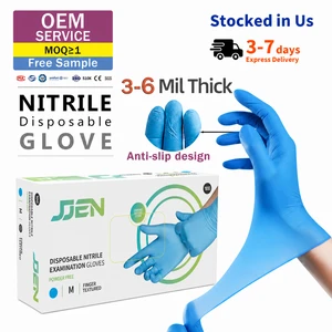 Factory English Food Grade High Elastic Durable Household Protection Chemical Disposable Ding Qing Nitrile Gloves