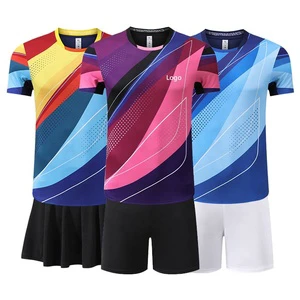 Men Women Fitness Gym Quick Dry Breathable Short Sleeve Badminton Uniforms T-shirt Tracksuits Workout Table Tennis Sports Set