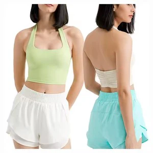 M049 Sexy Halter Quick Dry Gym Workout Stretch Running Comfort Fitness Yoga Wear Sexy Sports Bra for Women