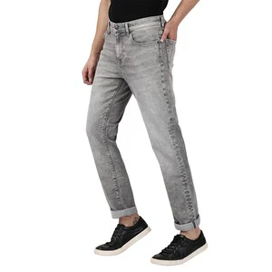 New Men's Fashion Casual Loose Solid Wide Leg Denim Jeans High Quality Lightweight