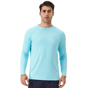Men's Cooling Sun-Protective Long Sleeve Athletic T-Shirt Ice Silk Outdoor Running Tee