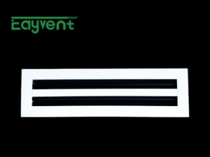 Anti Rust Aluminum 2 Slot Linear Jet Vent White Frame Black Blade Flush Mount Grille For Modern Light Luxury Interior Decoration