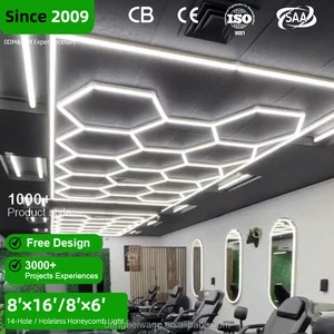 15 Grids Working Hanging Detailing Led Home Hexagon Ceiling Garage Light