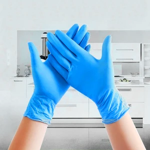 Powder Free Blue Black Nitrile Gloves ISO CE Certified Disposable Food Grade Waterproof Oil Proof Tear Resistant Medical Safety