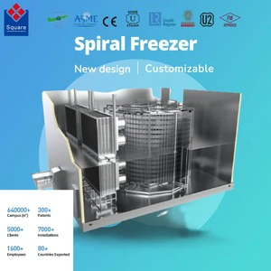 Customizable Spiral Quick Freezer New Design Fast Freezing Equipment Bakery Spiral Cooling Tower