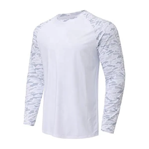 Design Logo UPF50 Plus Size Waterproof Anti-Bacterial Breathable Quick Dry Spandex Polyester Camo Performance Long Sleeve