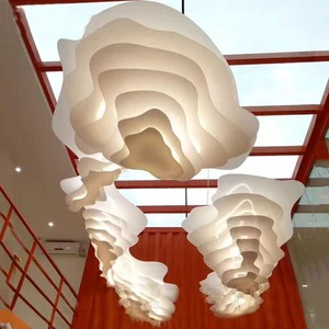 Custom Cloud Acrylic LED Chandeliers For Hotels Lobbies Banquet Halls-Remote Lighting Pendant Lights For Sale