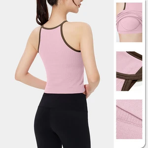 New Style Reversible Beauty Back Shockproof Halter Yoga Tank Top for Women Breathable Quick Dry Sports Underwear Lightweight