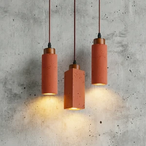 Adjustable Height Brick Red Stone LED Pendant Light Restaurant Bar Hotel Counter Bedroom Bedside Living Room Droplight