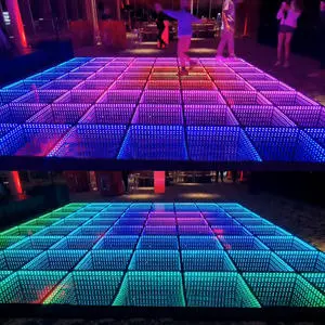 Factory Direct Sale High Brightness Led 3d Plastic Mirror Abyss Frost Dance Floor for Stage Events Bar Party KTV