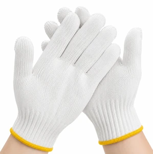 Yiquan High-Gram Weight Universal Touchscreen Non-Slip Knitted Safety Gloves Made Pure Cotton Pure White Wear-Resistant Durable