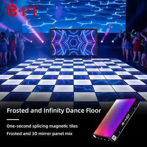 PT Nightclub Stage Productions Wedding Events 3D Mirror Effect Magnetic Modular Waterproof Tiles Professional LED Dance Floor
