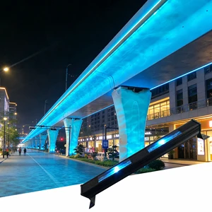 92W AC100-240V Outdoor Ip65 Waterproof Atmosphere Light Dmx Led Dynamic Water Ripple Facade Wall Washer Lamp