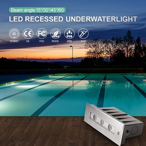 LanVol Cool White 3W 24V LED Recessed Linear Light IP68 316 Stainless Steel Pool Light for Outdoor and Underground Use