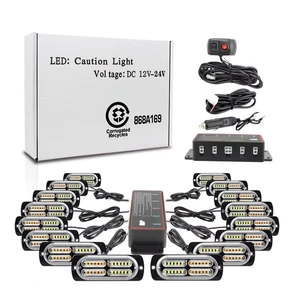 Yosovlamp 16 LED Dual Color Grille Light High Brightness Universal Clip Warning Light Long-lasting for X5 and X6 Models