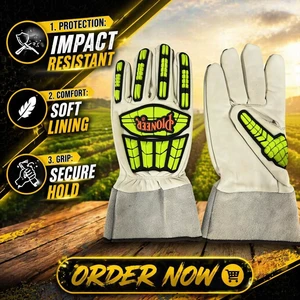 Wholesale Heavy Machinery Gloves Anti-Cut Textured Leather Full Texture Collision Prevention Customizable Back Protection S-XL