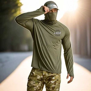 Custom Sun protection Sublimation Print Dry Long Sleeves Sport Fishing Swim Rash Guard Sun protection Clothing Hoodie for Men