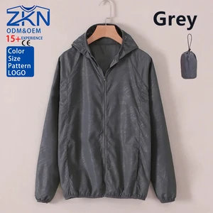 Summer Outdoor Unisex Lightweight Breathable Waterproof UV-protective UPF 50+ Hooded Loose Fit Quick Dry Sun Protection Clothing