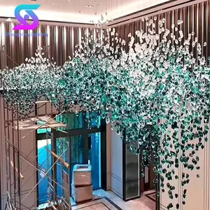 Engineering Customized Lamp Glass Luxury LED Decoration Show Room Big Hotel Lobby Crystal Custom Modern Glass Chandelier Light