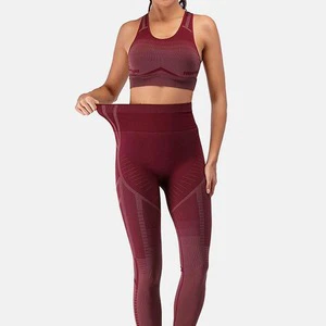 Yoga Set Women Sports Bra Seamless Leggings Outfit Activewear For Workout Gym Wear Pilates Meditation Running Training Fitness