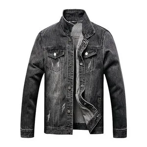 Wholesale Mens Smart Casual Denim Jacket Premium Wash Denim Casual Office Outerwear