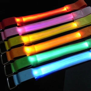 CR2032 Battery Powered Reflective Light Belt Wristband Outdoor Night Running Flashing LED Warning Arm Band Sports Shoes Lighting