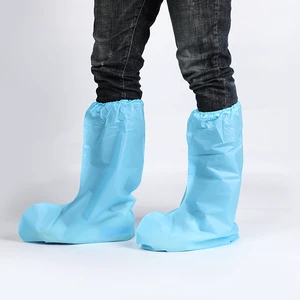 Disposable Waterproof CPE Boot Covers Anti-slip Plastic Booties For Food Processing Hygiene Protection