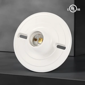 Aota E26 LED Lamp Socket with Switch 250V Bakelite Screw Base for Home Use Hanging Lamp 1-Year Warranty Safety