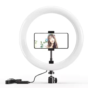 10-Inch Dimmable LED Studio Lamp with Fill Camera Adapter Ring Selfie Cosmetic Photography Lighting Stand and Tripod Included
