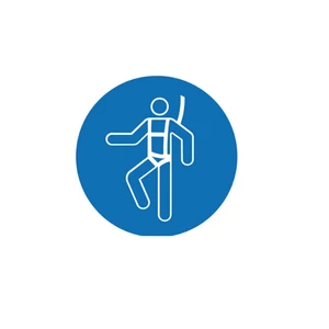 Wear a safety harness aluminum 125x125mm
