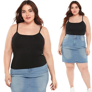 Wholesale Plus Size Women's Summer Tank Tops Knitted Eco-Friendly Breathable Vintage Crew Neck Solid Color Modal Sexy Sleeveless