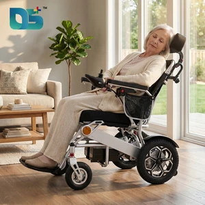 500W All-terrain Reclining Electric Wheelchair | Lightweight Foldable Power Chair With Adjustable Headrest For Disabled Elderly