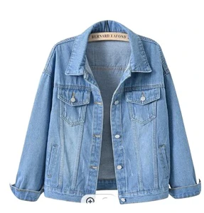 Women's Plus Size Denim Jeans blazer Jacket Spring Autumn Short Coat Jean Jacket Casual Tops Loose Outerwear
