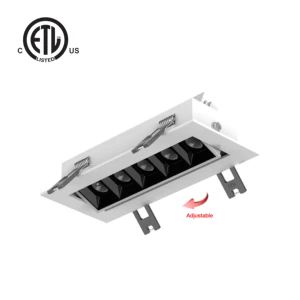 ETL Certification Embedded Aluminum Industrial Design Dimmable 5-Year Warranty Led Downlight Wall Washer Trimless Grille Light