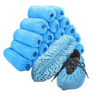 Custom Logo PPE Safety Overcover Printed Surgical Cleanroom Lab Medical AntiSlip Boot Cover Non-Woven PP Disposable Shoe Covers