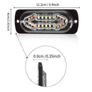 Emergency Ambulance Strobe Light 16 Modes Flashing Lighting 12W Pickup Trucks LED Side Warning Signal Lamp Waterproof IP65 Amber