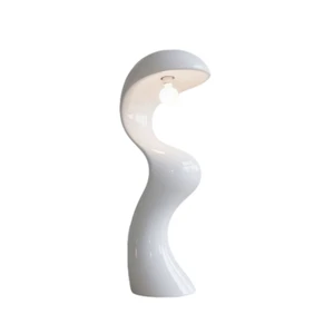 Contemporary White Floor Lamp with Unique Curved Design Ideal for Home Decor