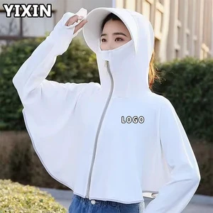 Bestseller Sun protection Hooded Summer Clothes Lightweight Ice Silk Jacket UV Resistant Breathable Long Sleeved Sun protection