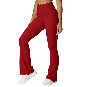 YIYI High Waist Wide Leg Flared Yoga Leggings Spandex/Nylon Breathable Full Length Women's Gym Workout Pants