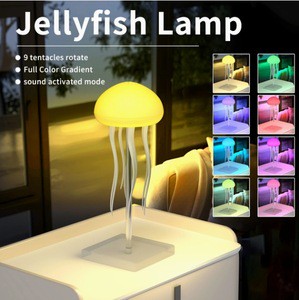 USB Floating Tentacle Pendant Light Full-Color Gradient Jellyfish LED Intelligent Voice Night ABS Light